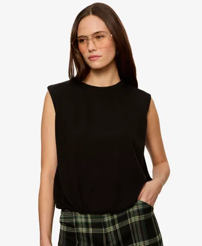 Sanctuary Women's Quinn Boatneck Bubble Top In Black