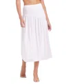 Sanctuary Women's Refresh Rib Asymmetric-tier Swim Cover-up Skirt In White