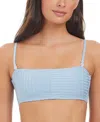 Sanctuary Women's Refresh Rib Bandeau Bikini Top In Blue Chateau