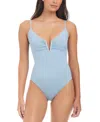Sanctuary Mio V-neck One-piece Swimsuit In White