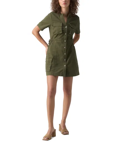 Sanctuary Women's Reissue Cargo Shirtdress In Burnt Olive