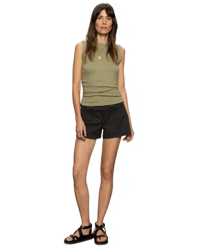 Sanctuary Women's Ribbed Ruched Sleeveless Tank In Sage