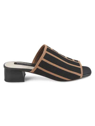 Sanctuary Women's Rori Textured Striped Sandals In Black Brown
