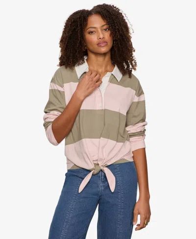 Sanctuary Women's Rugby Tie-front T-shirt In Neutral