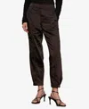 Sanctuary Sahara Tapered Satin Utility Pants In Brown