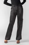 Sanctuary Women's Satin Ava Cargo Pants In Black In Black
