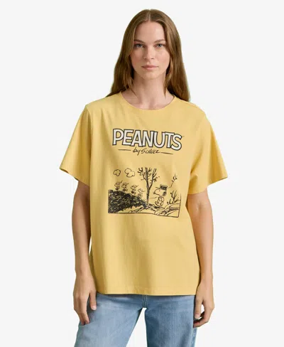 Sanctuary Women's Short-sleeve Peanuts Graphic Tee Top In Gold