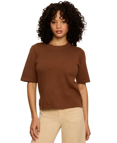 Sanctuary Women's Short-sleeve Crewneck Sweater In Cocoa Powder