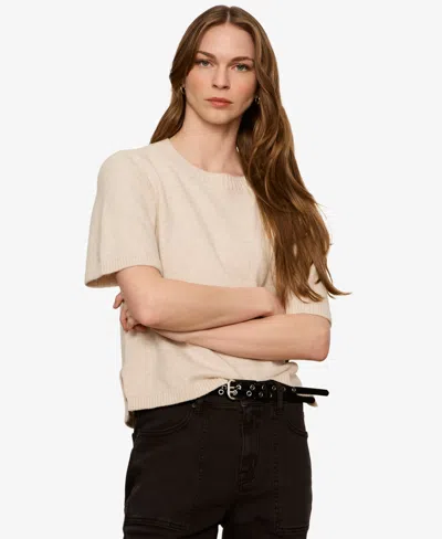 Sanctuary Women's Short-sleeve Crewneck Sweater In Heather Dark Bone
