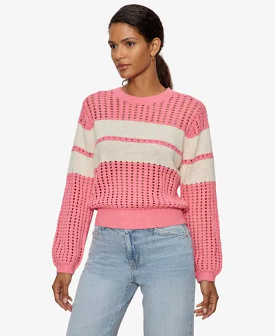 Sanctuary Open Stitch Cotton Sweater In Pink