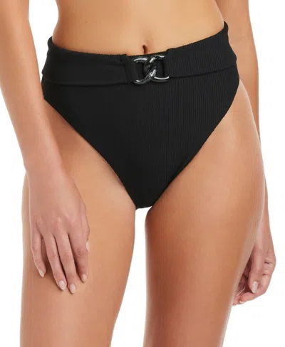 Sanctuary Rib High Waist Bikini Bottoms In Multi