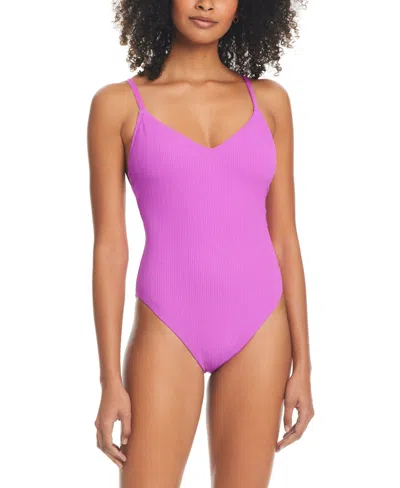 Sanctuary Women's Strappy-back High-leg One-piece Swimsuit In Fuchsia