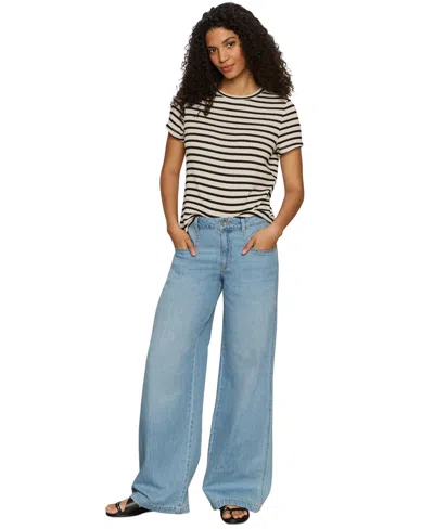 SANCTUARY WOMEN'S STRIPED CREWNECK TEXTURED TEE
