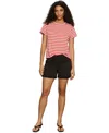 Sanctuary Perfect Texture Stripe Short Sleeve Sweater