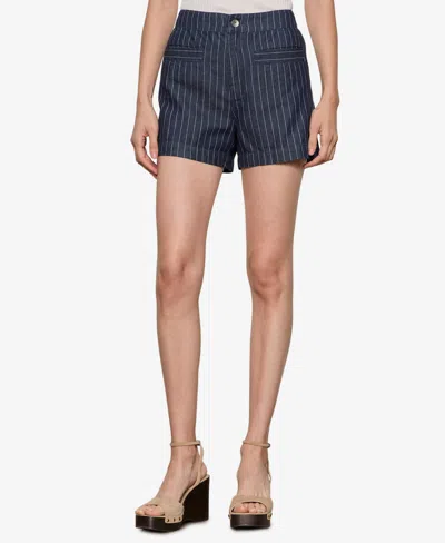 Sanctuary Women's Striped High-rise Shorts In Blue