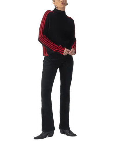 Sanctuary Women's Striped Mock-neck Long-sleeve Sweater In Black Multi