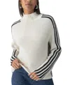 Sanctuary Sporty Stripe Mock Neck Sweater In Chalk In Chalk Multi