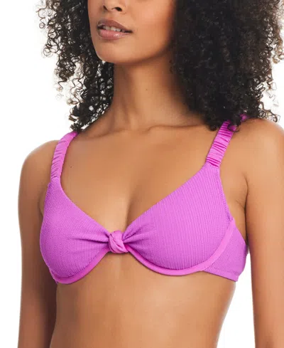 Sanctuary Women's Sweetheart-neck Underwire Bikini Top In Fuchsia