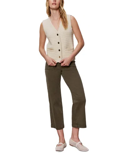 Sanctuary Women's Textured Button-front Sweater Vest In Brown