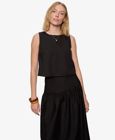 Sanctuary The Desired Summer Cotton Crop Top In Black