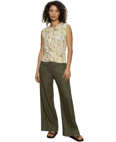 Sanctuary Women's The Linen Marine Wide-leg Pants In Kalamata