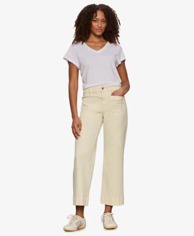 Sanctuary Women's The Marine Mid Rise Cropped Wide-leg Jeans In White