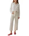 Sanctuary Women's The Marine Mid Rise Cropped Wide-leg Jeans In French Vanilla