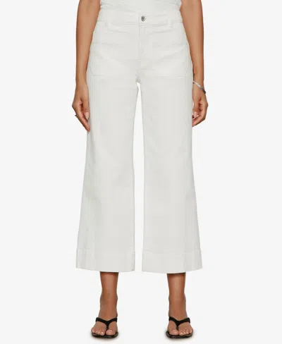 Sanctuary Women's The Marine Mid Rise Cropped Wide-leg Jeans In White