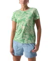 Sanctuary The Perfect Geo Print Cotton Blend Knit Top In Cool Palm