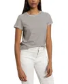 Sanctuary Women's Perfect Pull On T-shirt In Pumice Stone,black Stripe