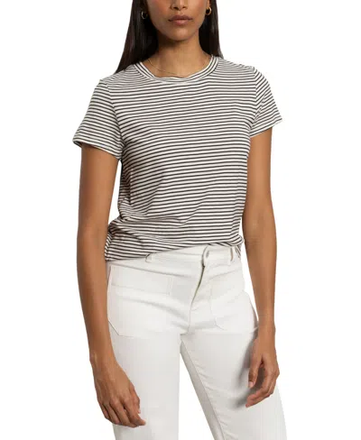 Sanctuary Women's Perfect Pull On T-shirt In Pumice Stone,black Stripe