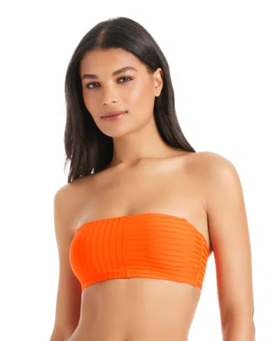 Sanctuary Women's Tie-back Bandeau Bikini Top In Orange