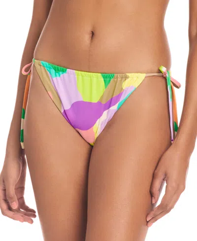Sanctuary Women's Tunnel-trim Side-tie Bikini Bottoms In Multi