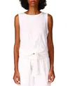 Sanctuary Womens Heathered Crewneck Tank Top In White