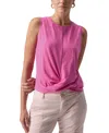 Sanctuary Twisted Cotton Blend Slub Jersey Tank In Wild Pink