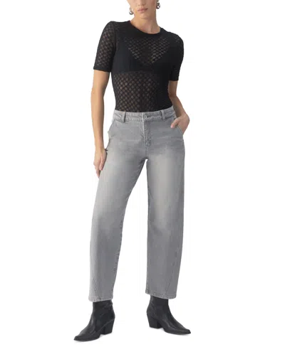Sanctuary Women's Twisted-seam Barrel-leg Jeans In Grey Mist