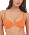 Sanctuary Women's Underwire Solid Bikini Top In Orange Heat