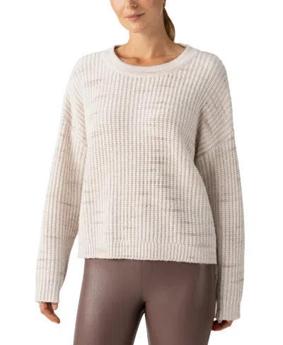 Sanctuary Cozy Stripe V-back Sweater In Coco Smoke Multi