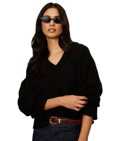 Sanctuary Women's Vanna Long-sleeve Loose-fit Cotton-blend Sweater In Black
