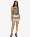 Sanctuary Womens Button Front Relaxed Tank Top Spring Breaker Border Print Shorts
