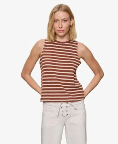 Sanctuary Womens Campari High Neck Tank Top In Clay Stripe