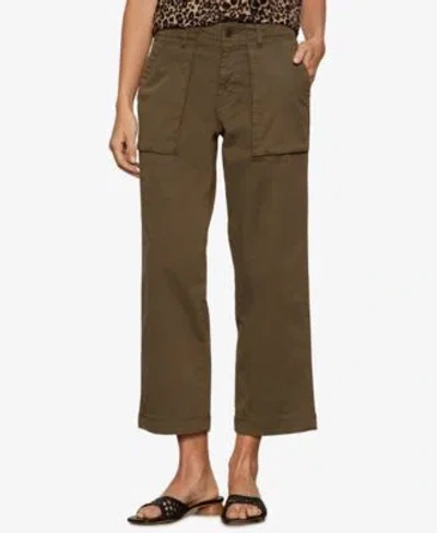 Sanctuary Ranger Relaxed Straight Leg Stretch Cotton Crop Pants In Brown