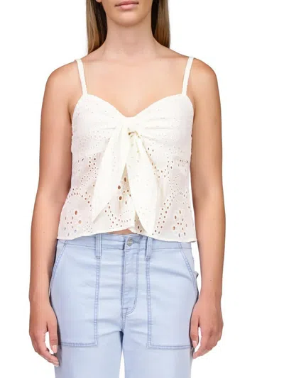 Sanctuary Womens Eyelet Cami Cropped In White
