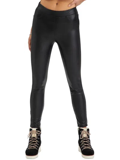 Sanctuary Womens Faux Leather Pull-on Leggings In Black