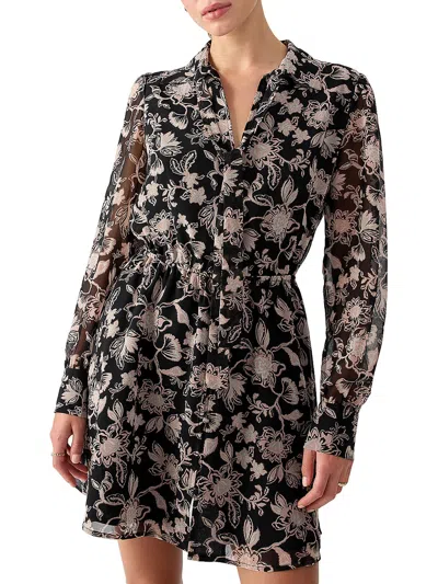 Sanctuary Womens Floral Neck-tie Midi Dress In Multi
