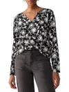 Sanctuary Print Split Neck Knit Top In Multi