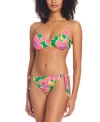 Sanctuary Womens Floral Print Scoop Neck Bikini Top Side Tie Hipster Bottoms In Multi
