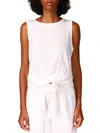 Sanctuary Womens Heathered Crewneck Tank Top In White