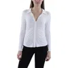 Sanctuary Ruched Collar Cardigan In White