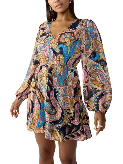 Sanctuary Womens Mini Paisley Fit & Flare Dress In Multi